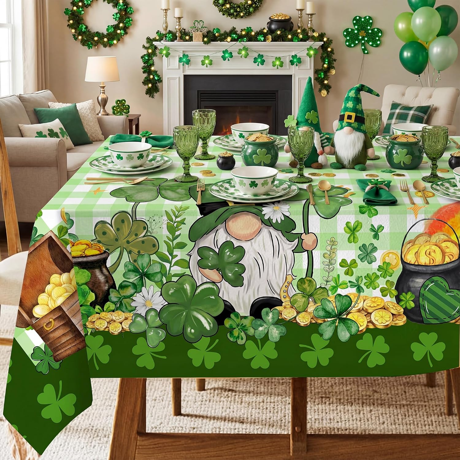 Spring Floral Tablecloth Round 70 Inch, Spring Watercolor Flowers Decorations for Home Table Cloth, Blooming Flower Decor Tablecloths Polyester for Picnic Party Dinner