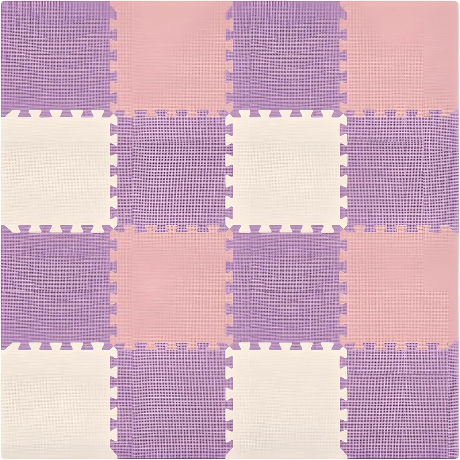 We Sell Mats 3/8" Thick Multipurpose EVA Foam Exercise Floor Mat, 12"x12" Interlocking Kid-Friendly Tiles, Anti-Fatigue for Home, Gym, Playpens, Classrooms