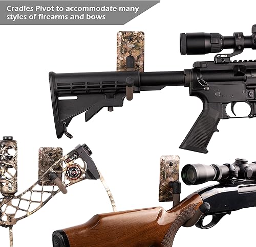 Miniatura 9 de Hold Up Displays Almacenamiento horizontal para armas y ganchos para escopeta para almacenar cualquier rifle y arco, acero resistente, HD04-FW