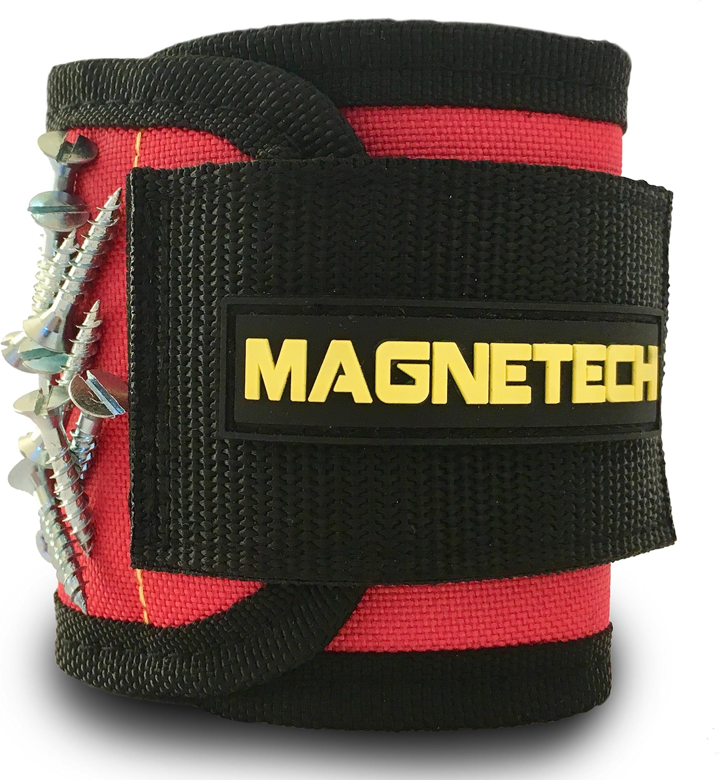 Best, Strongest Magnetic Wristband for Holding fixings to Your Wrist, 12 Powerful Magnets for Screws, Nails, Bolts - Great Christmas Tool Gift Gadget for DIY, Carpenters, Electricians & Builders