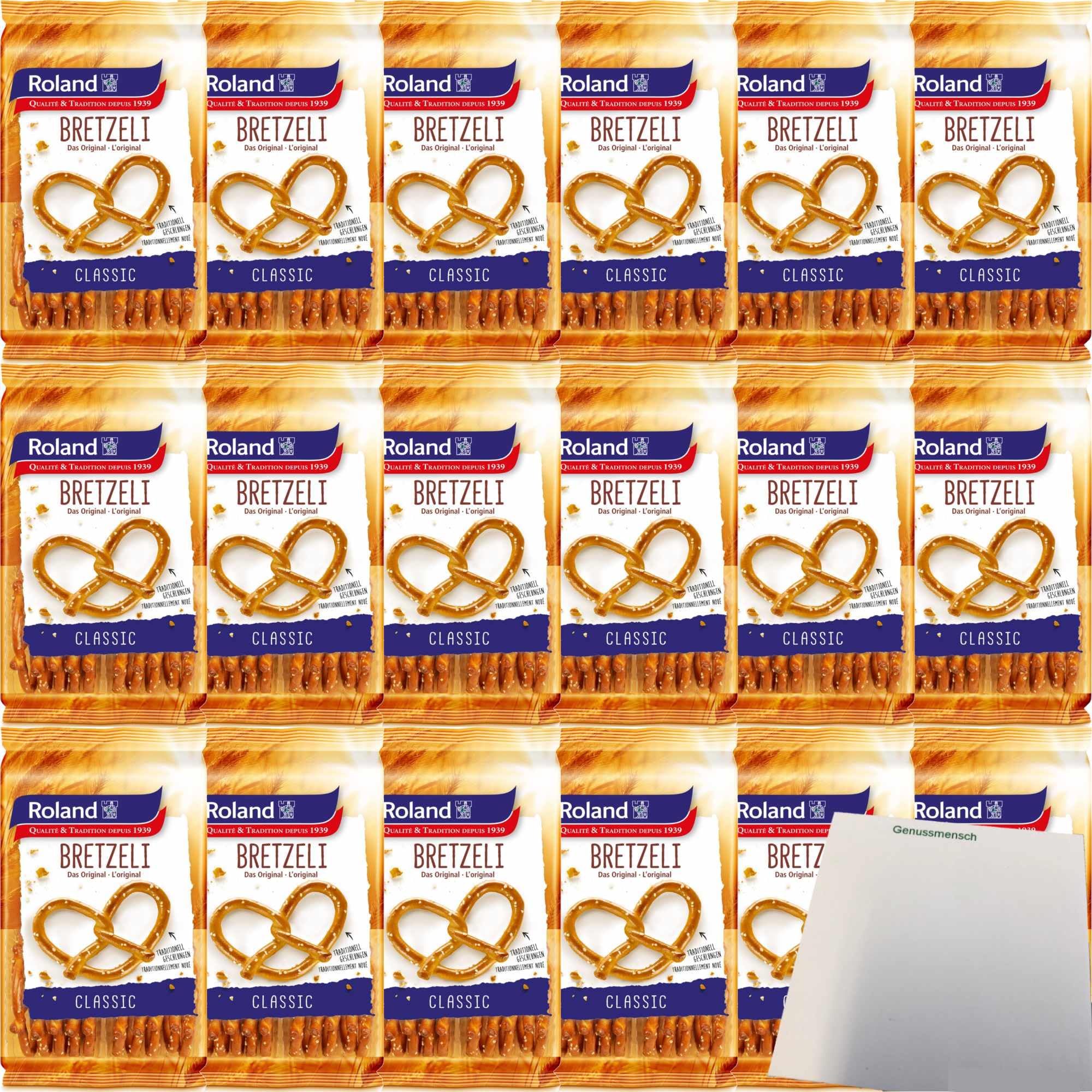 usy Bundle für Roland Bretzeli Classic Salz Brezel Traditionell Geschlungen 18er Pack (18x100g Packung) + usy Block