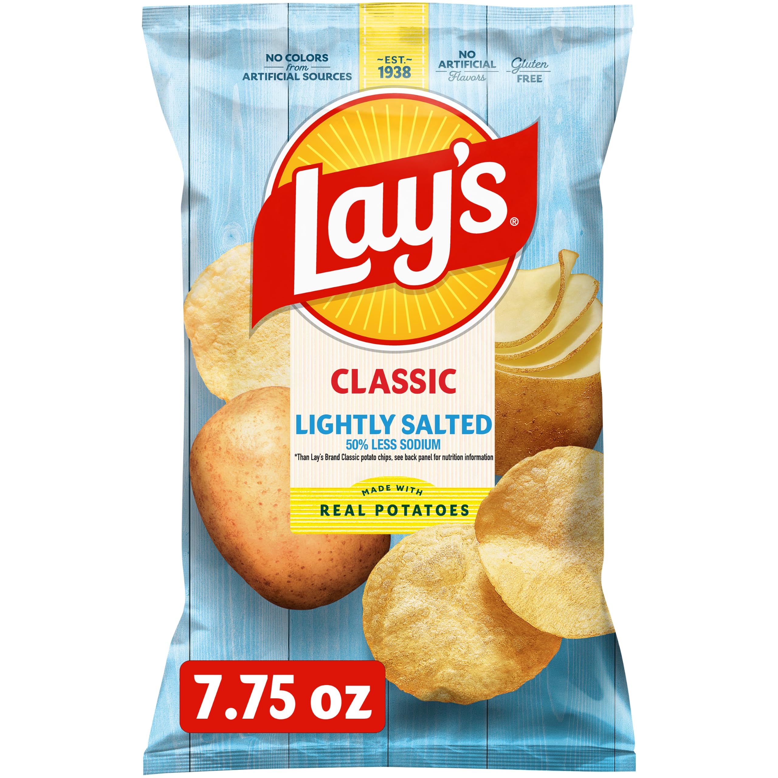 Amazon.com: Lay's Potato Chips, Lightly Salted Snacks, 7.75oz Bag