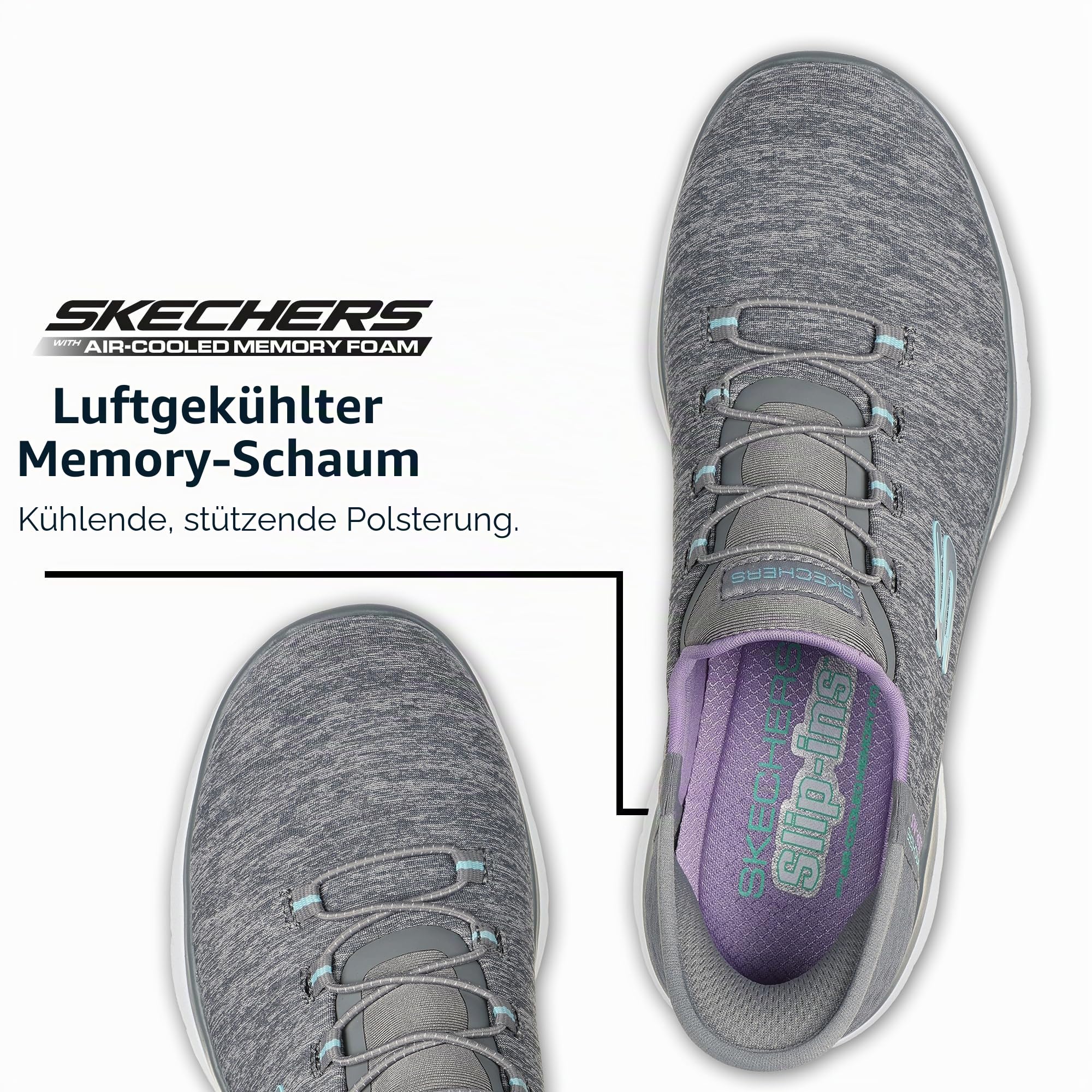 Skechers 149937 GYMT Slipper Slip-Ins grau grau