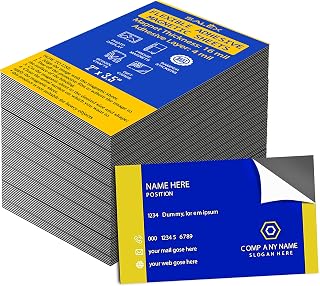 Business Card Magnets Peel and Stick 2" x 3.5"- 50 Strong Magnetic Sheets with Adhesive Backing to Make Flexible Magnet Self Sticky Dots for School Classroom Board, Fridge, Photos, Crafts
