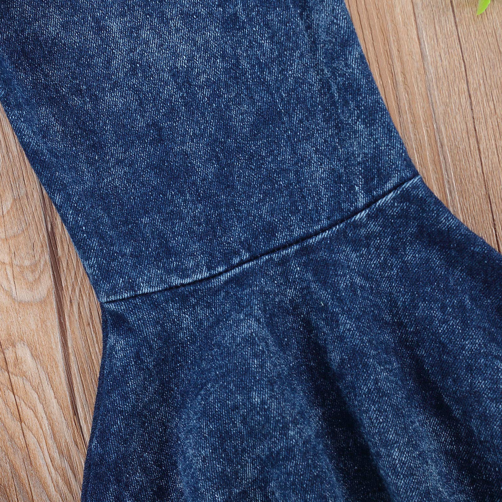 GOOCHEER Bambini Bambino Bambina Bambino Ragazza Increspato Jeans Strappati Bell Bottom Flare Pantaloni Strappati Denim Leggings Pantaloni | Pantaloni svasati per bambini, abiti autunno inverno