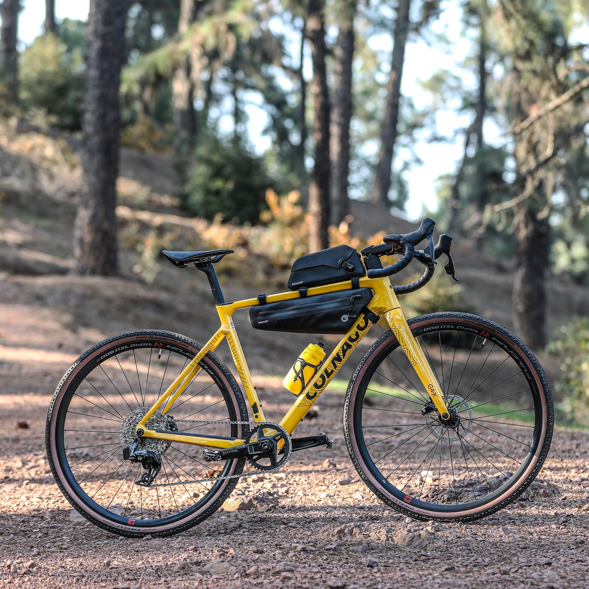 Borsa per telaio della bici con patta magnetica, impermeabile, borsa per bicicletta, borsa per attrezzi da ciclismo per bici da strada MTB (1,3 L)
