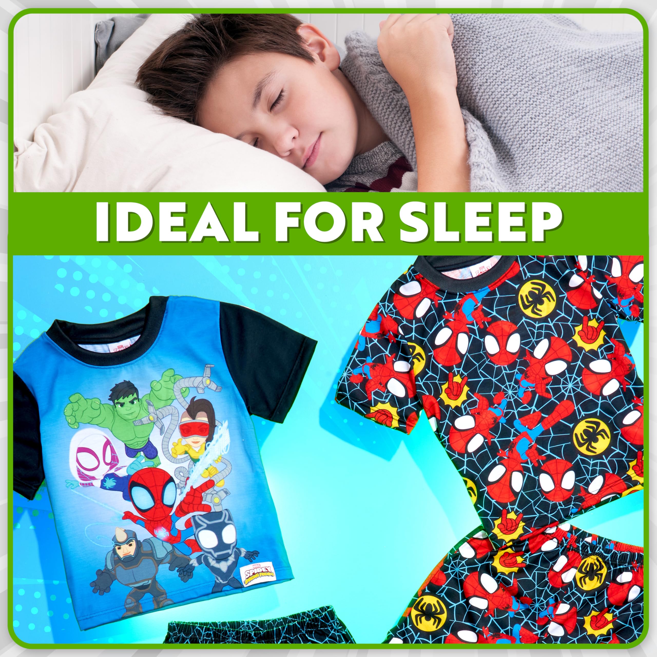 Marvel Avengers Spidey Pijama Niño Pack de 2 Manga Corta Ropa de Dormir
