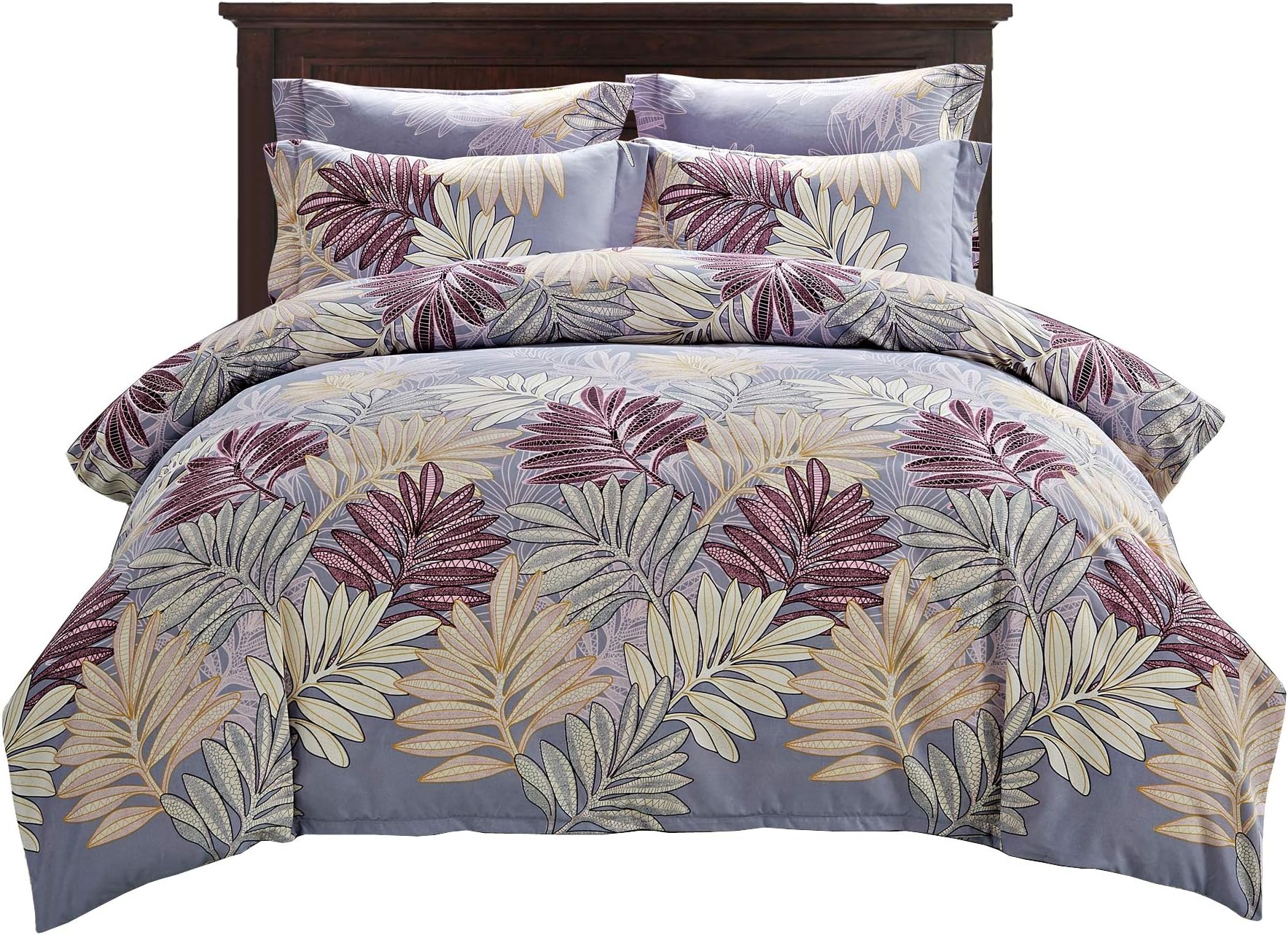 Twin Duvet Cover 3 Piece Set – Ultra Soft Double Brushed Microfiber Duvet Cover Comforter Cover with Zipper Closure and 2 Pillow Shams, Purple Twin