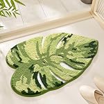 Ankah Plants Collection Bath Mat, Unique Natural Plant and Flower Shapes Design Bathroom Rug, Ultra Soft Microfibre, Medium-Pile, Durable, Non-Slip, Quick Dry, Machine Wash, 25.6"x 25.6", Marguerite