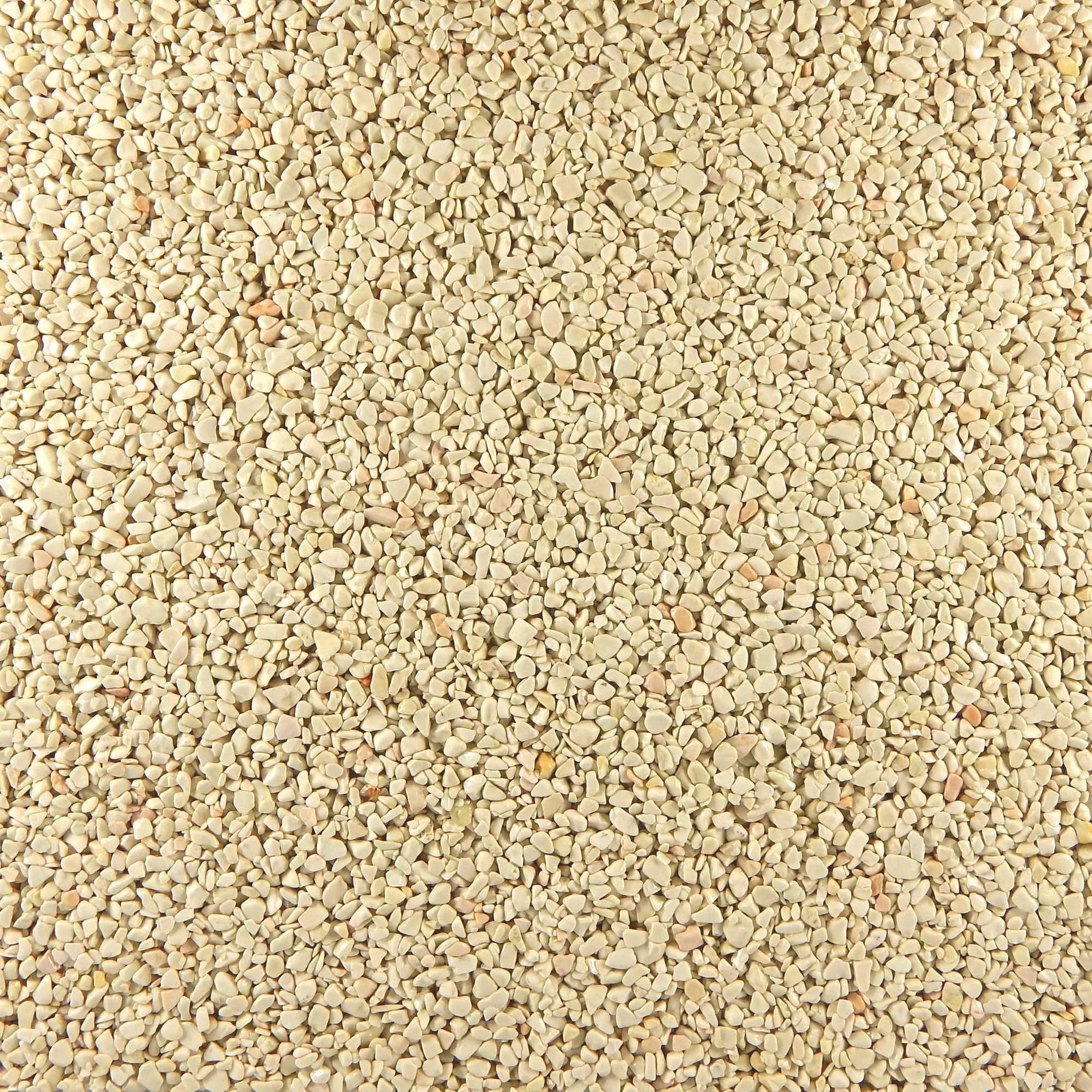 Terralith Steinteppich Marmor Komplett-Set für 1qm - Körnung: fein - 2-4mm mit Epoxidharz Bindemittel - für Innen in beige (vaniglia)