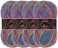 Vista 46 de JubileeYarn Mohair Elixir Yarn - 50g/ovillo Mezcla de lana para bebé - Azul Laguna - 4 ovillos