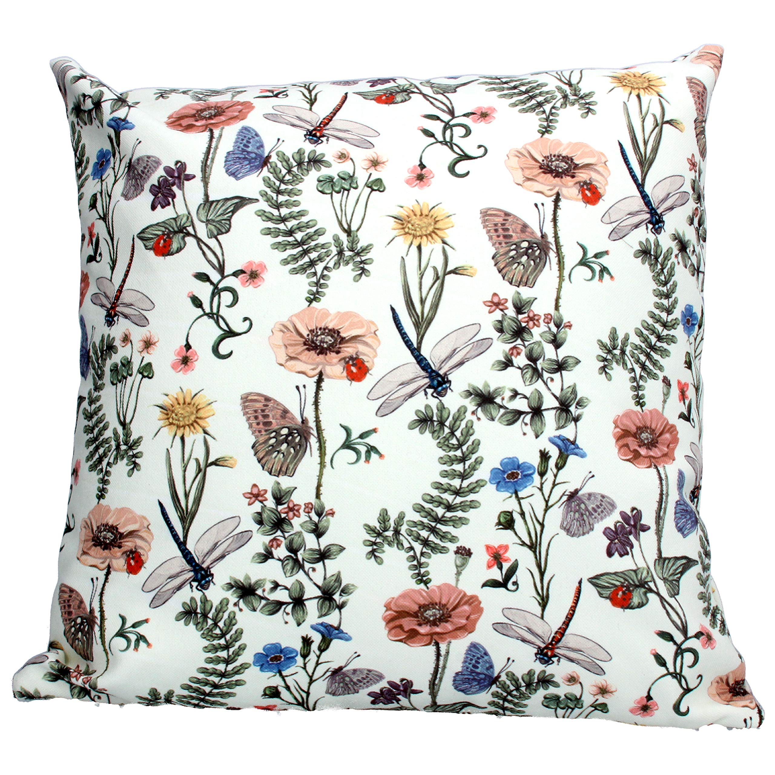 Cuscino In Tessuto Gisela Graham Con Stampa Palme, Colore Foglia Di Tè - Morbido E Decorativo Per Letto O Divano