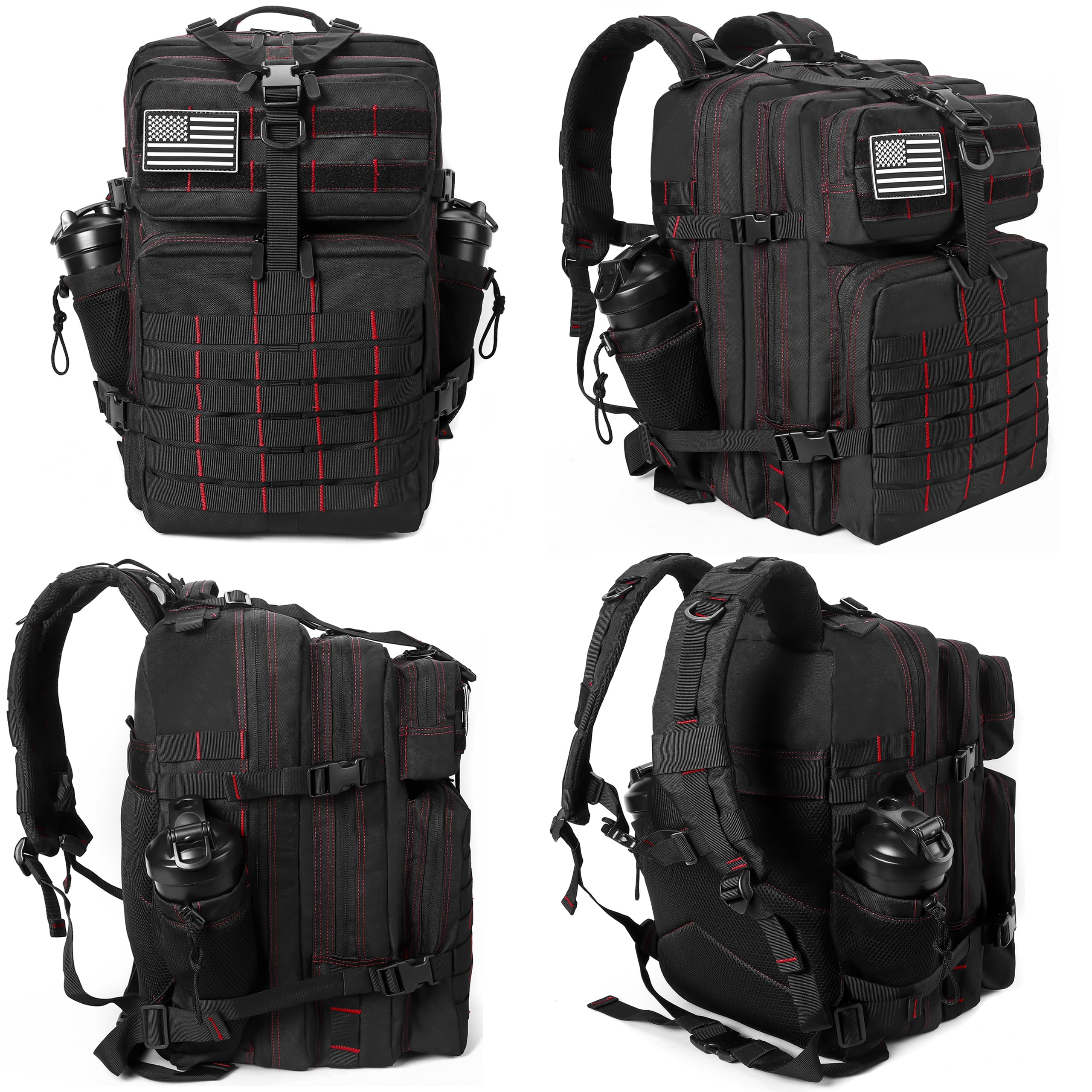 LHI Mochila Militar Táctica Hombre 45L Grande Impermeable – Mochila Molle para Senderismo, Supervivencia, Crossfit, Gimnasio, Viaje y Outdoor