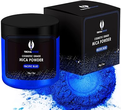 Blue Mica Powder for Epoxy Resin 56g / 2oz. Jar - TECHAROOZ 2 Tone Resin Dye Color Pigment Powder for Lip Gloss, Nails, Colorant for Bath Bombs & Soap Making