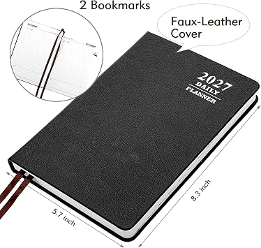 KESOTE Daily Hourly Planner 2027 - Full Page per Day Diary, 5.7 x 8.3
