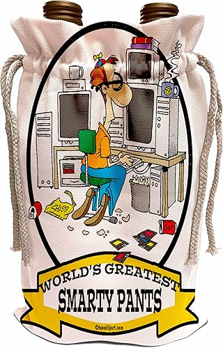 Bolsa de vino - Funny Worlds Greatest Smarty Pants Men Cartoon Worlds Greatest Cartoons