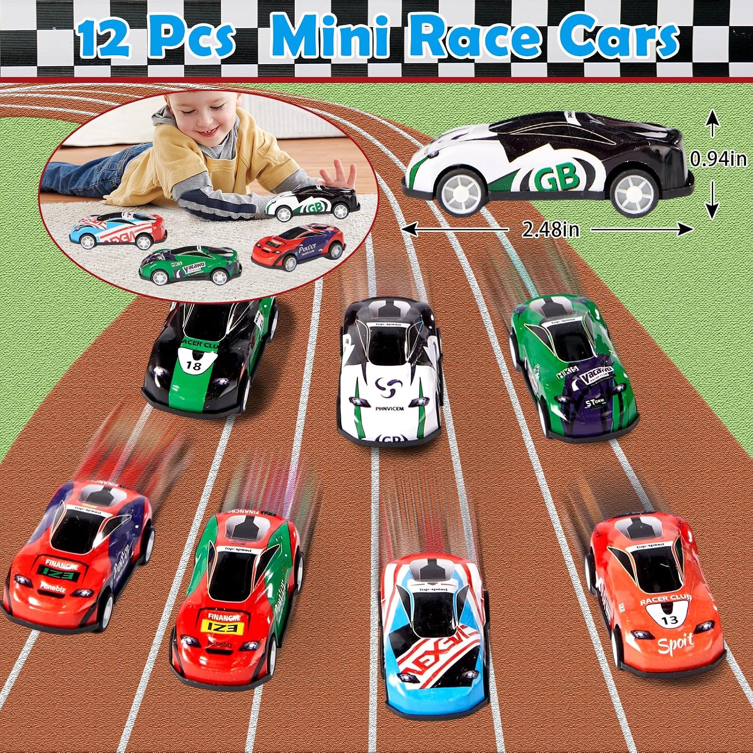 Vanblue Race Car Party Favors Hot Car Themed Birthday Party Decoration Racing Party Supplies Gift for Boy Kids Treat Gift Bags Stuffers Pinata Filler Classroom Rewards