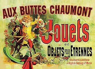 PalaceLearning Poster Toys (as seen in Monica's Apartment on Friends) - Aux Buttes Chaumont Jouets by Jules Cheret 1885 - Vintage Art Print Antique 18" x 24" Laminated
