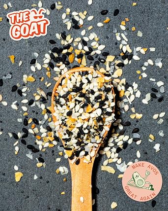 The GOAT Everything But The Bagel Seasoning Blend 60g Shaker - All-Purpose Finishing Spice for Bagels, Meat, Vegetables, Fish, Salads, Bread, Snacks, Featuring Crunchy Seeds and Gourmet Flavour