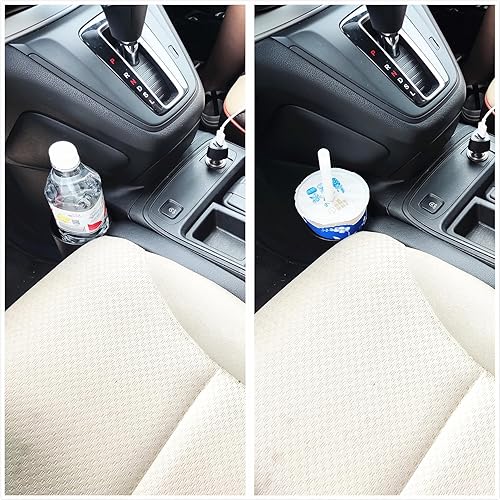 Miniatura 5 de Llenador de espacio de asiento de cuero con soporte para tazas, organizador de almacenamiento para autos entre el asiento y la consola, rellena la