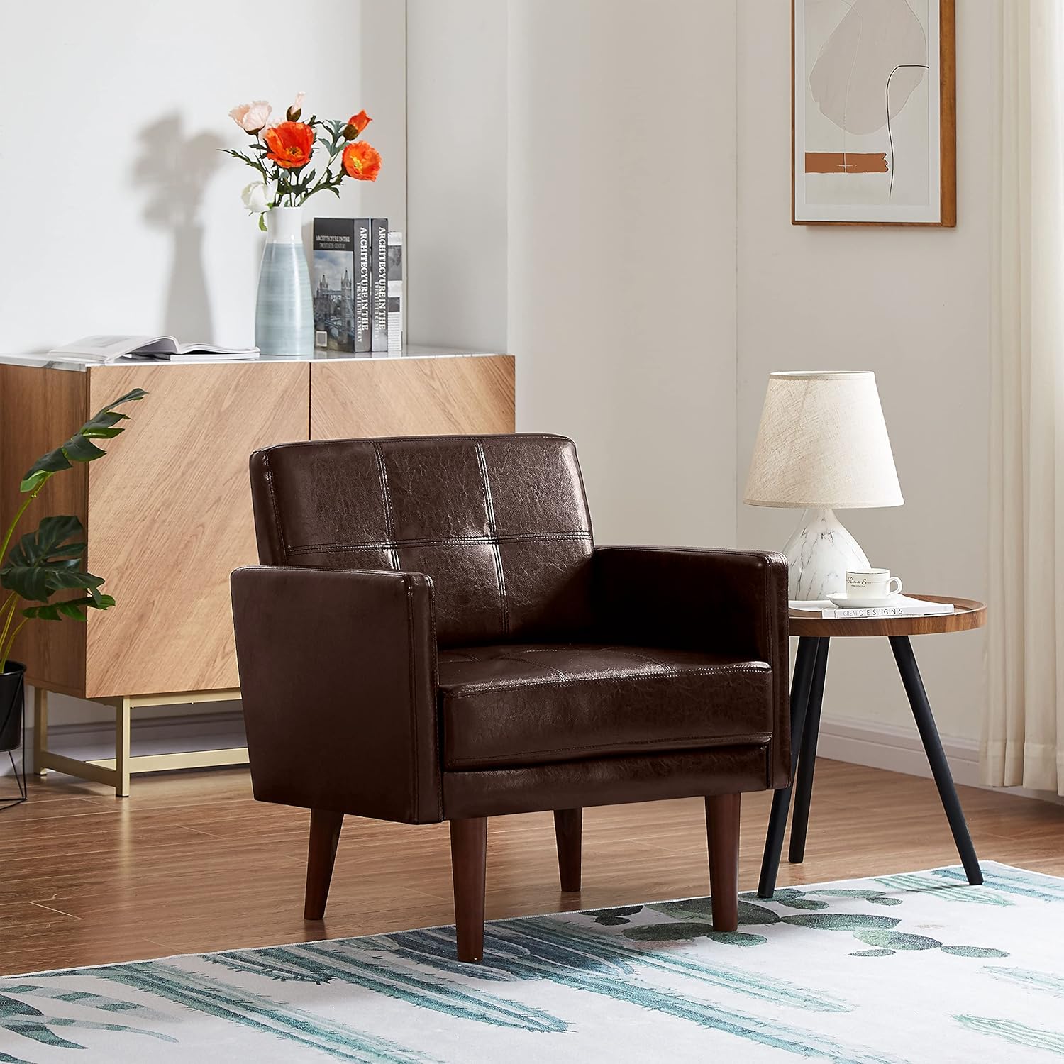 Zushule Faux Leather Couch and Chair Set for Living Room