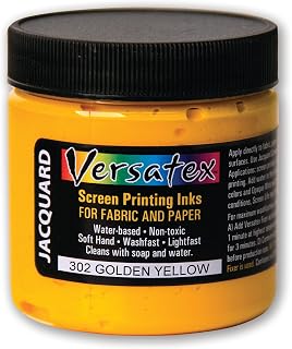 Versatex Print Ink by Jacquard, Semi-Transparent, Water-Based, 4oz Jar, Golden Yellow