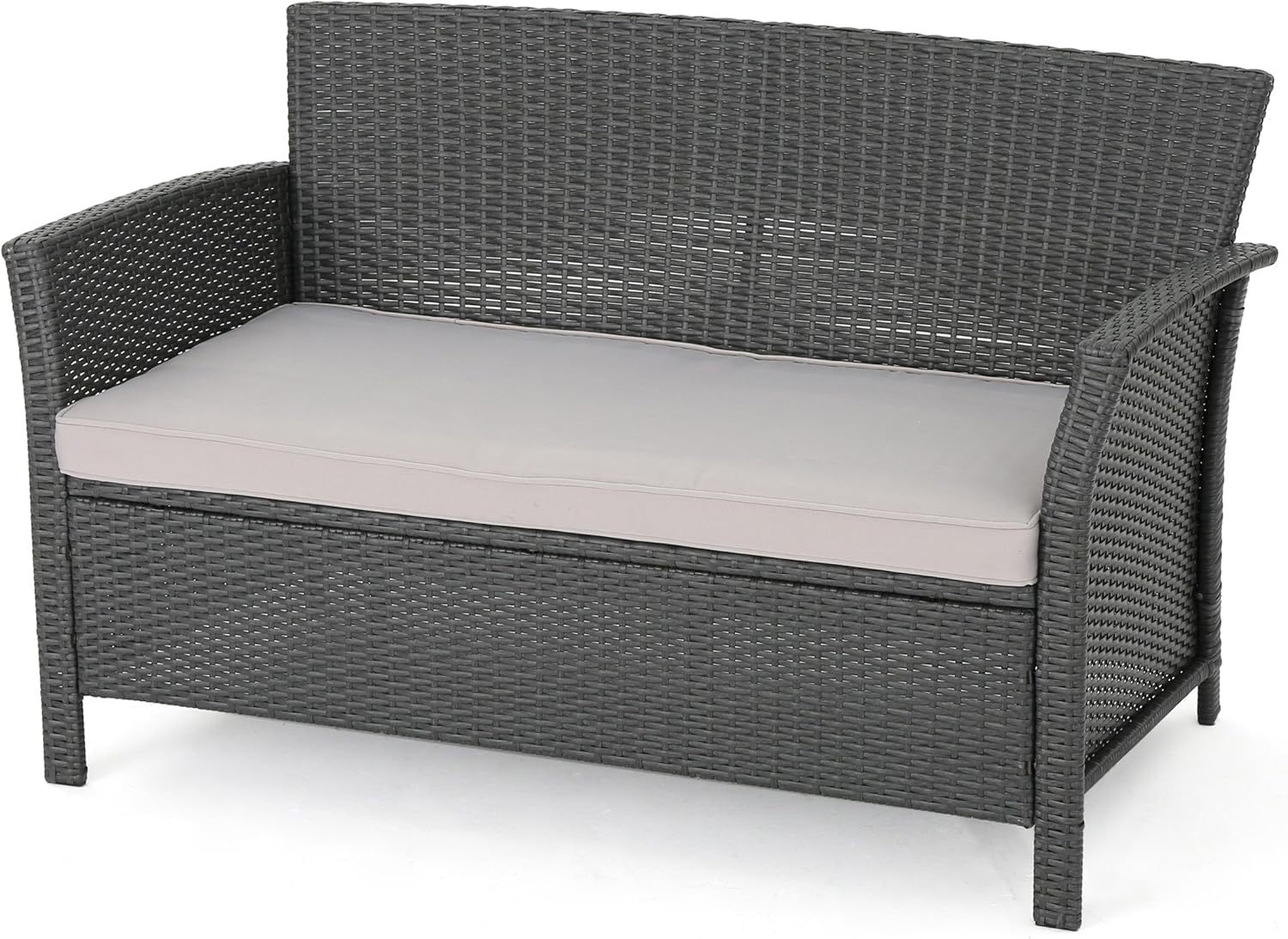 Christopher Knight Home Louisa Outdoor Wicker Loveseat, Silver, Gray/Light Gray