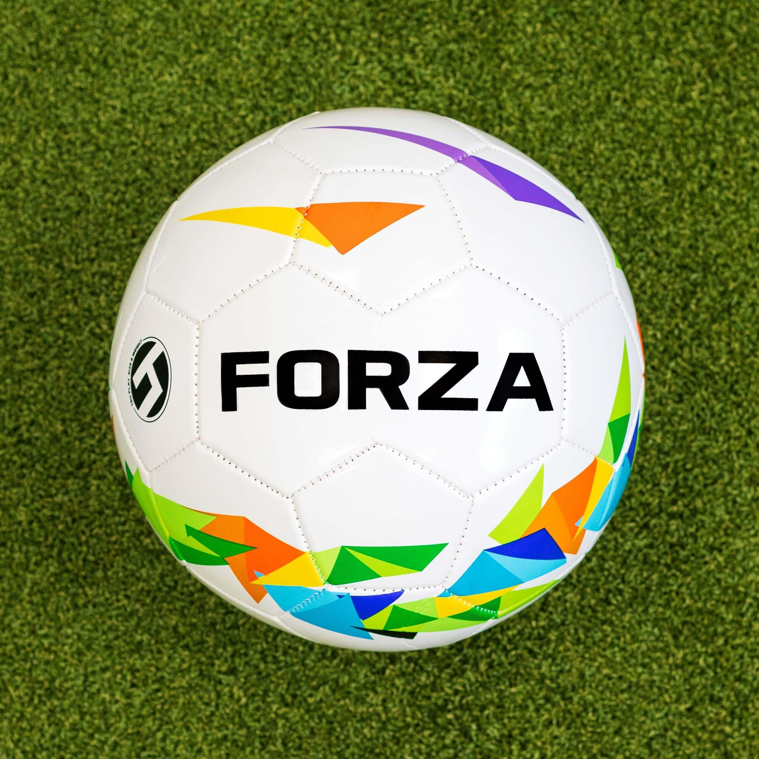 FORZA Balones de fútbol con bolsa de transporte de malla y varios tamaños de paquetes, variedad de tipos de pelota para partidos, competiciones y entrenamiento