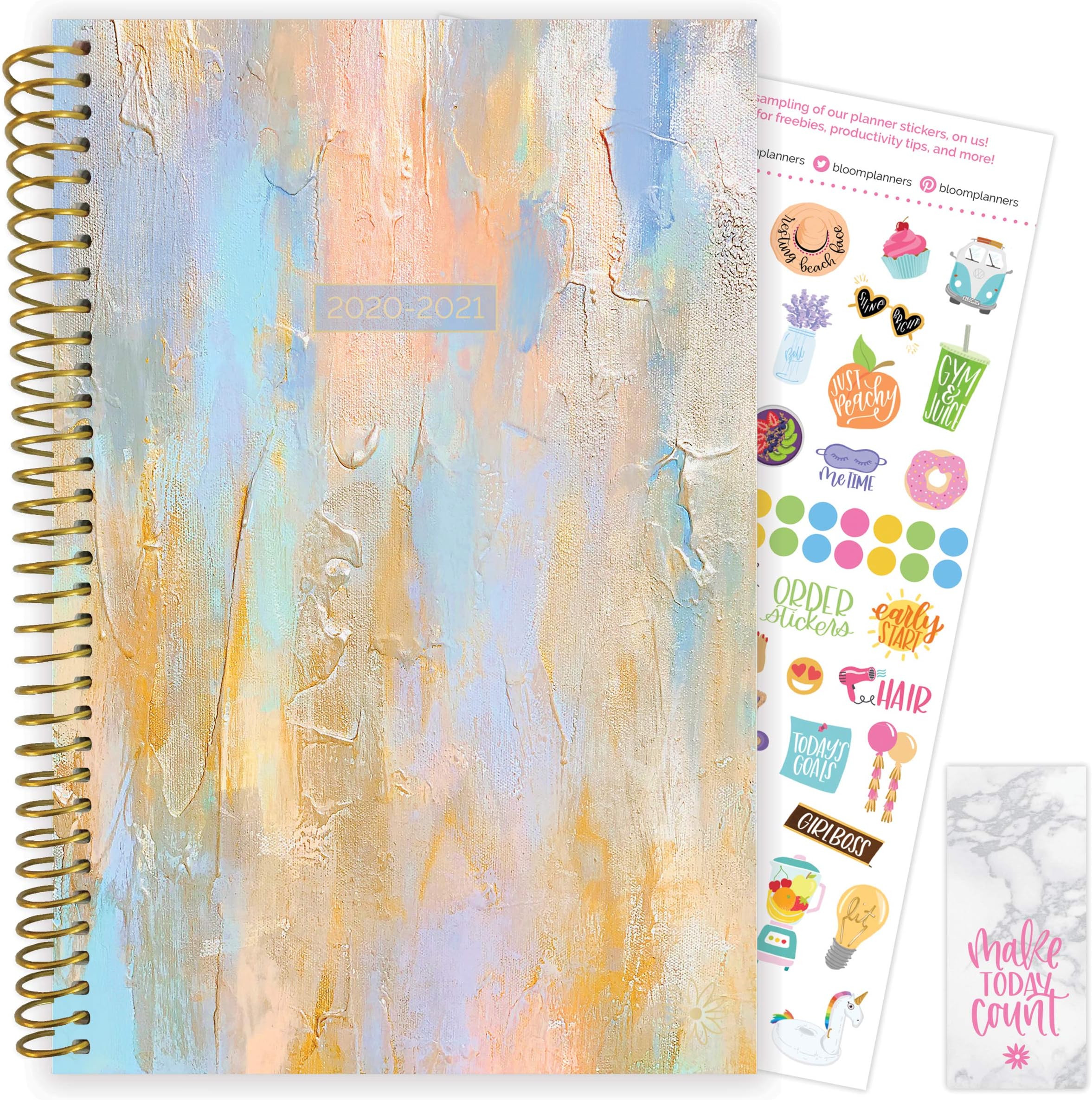bloom daily planners 2020-2021 Academic Year Day Planner (July 2020 - July 2021) Organizer & Calendar - Weekly/Monthly Dated Agenda Book with Stickers and Bookmark - 6" x 8.25" - Beach Glass