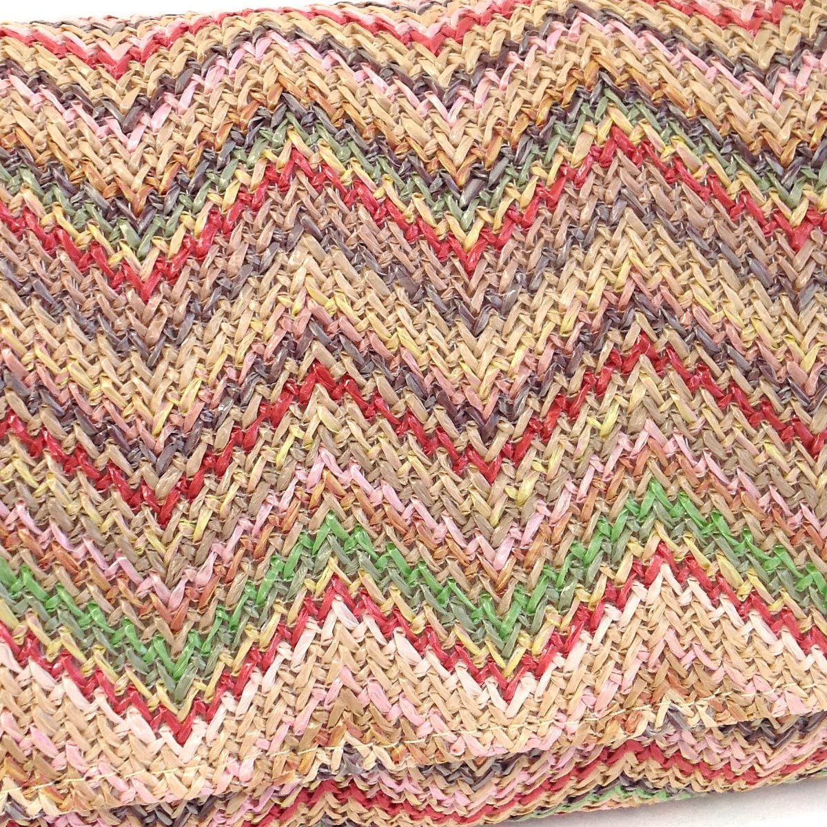 Multi Color Chevron Straw Clutch