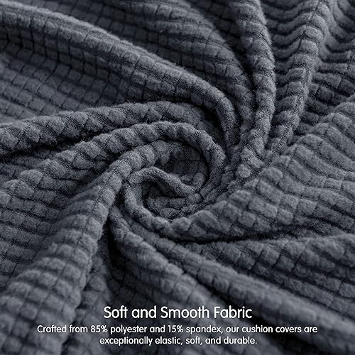 Vista 25 de CHUN YI - Funda elástica de cojín para sofá biplaza, funda de asiento de sofá con tela jacquard de elastano (mediana, color verde azulado) Verde