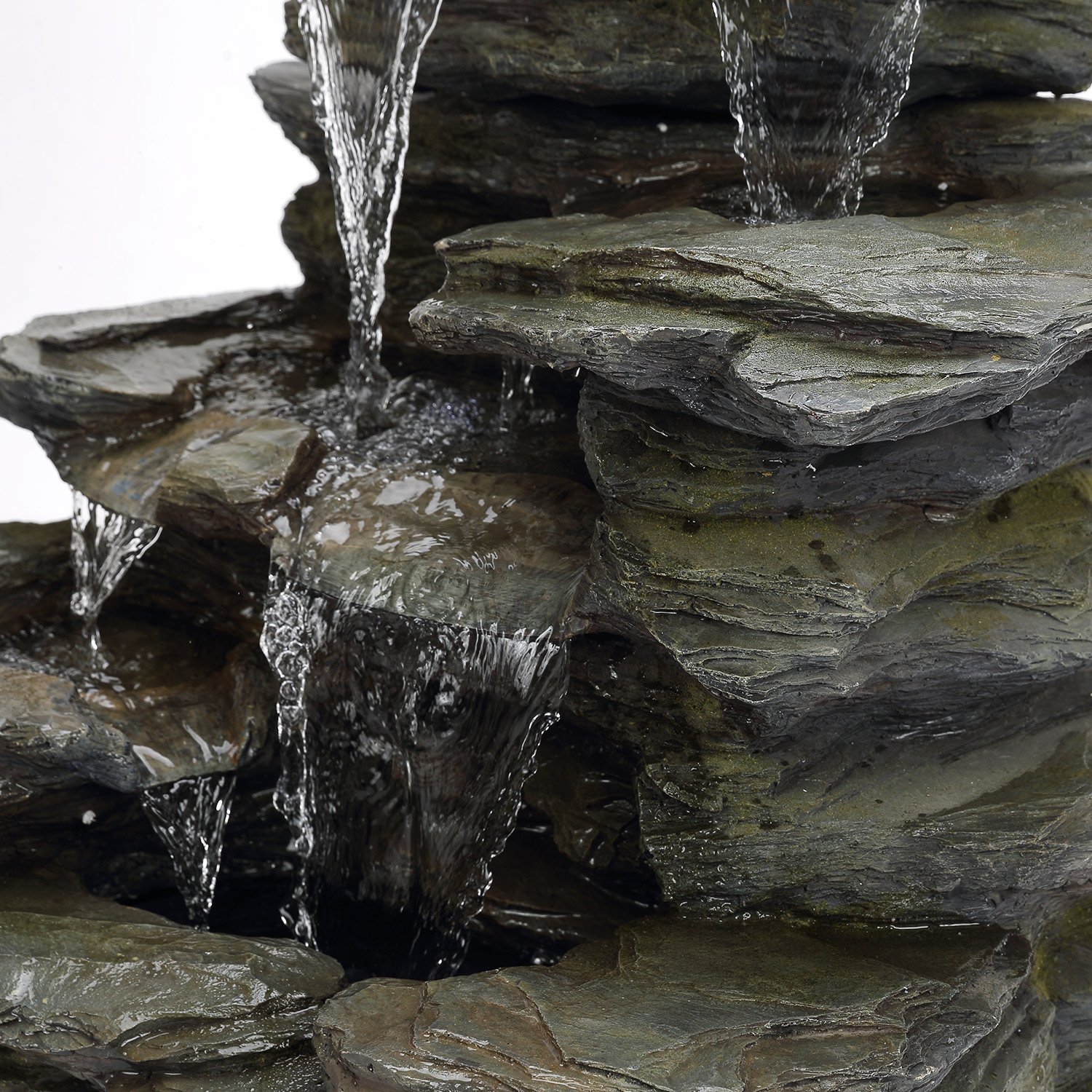 Köhko Fontaine de Jardin en Pierre Naturelle avec éclairage LED