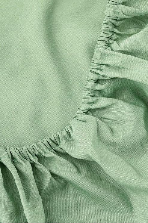 Rivaİstanbul Green Cotton Single Elastic Sheet 100x200
