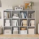 VDNEND Wooden Storage Organizer with Closed Back Panel, 11in Cube Shelf Opening, Bookshelf, Display Shelf,Closet Cabinet for Home and Office (Embossed White, 8-Cube 47.8L*9.45W*24.09H)