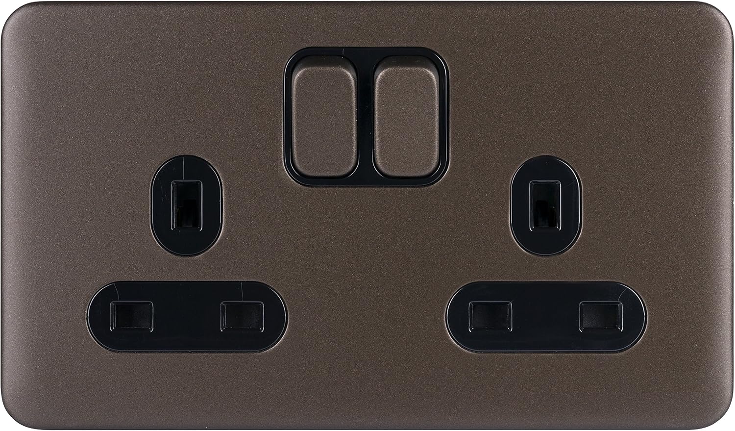 Розетка Schneider Electric GGBL3020WSSS Lisse Deco 2G 13A Sw WSS, 240 В, коричневая, GGBL3020BMBS, 240 В