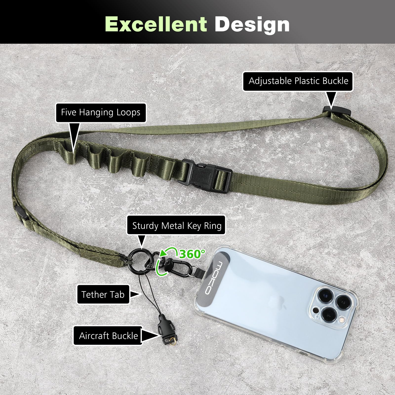 Amazon.com: MoKo Universal Phone Lanyard, Nylon Adjustable Cell