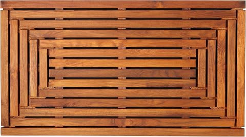 Bare Decor Giza Shower, Spa, Door Mat in Solid Teak Wood, 36" x 20"
