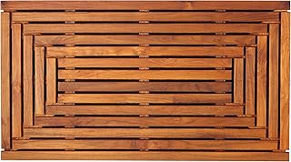Bare Decor Giza Shower, Spa, Door Mat in Solid Teak Wood, 36" x 20"