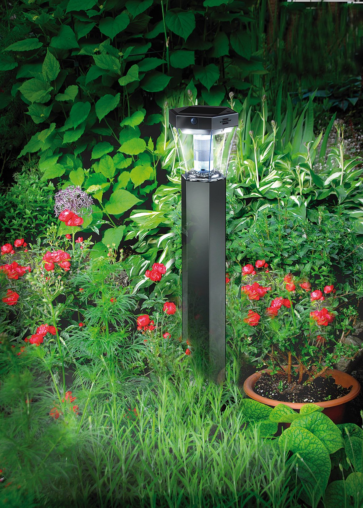Brennenstuhl 1170790 Lampione Solare LED SOL, FL 13007 Argento