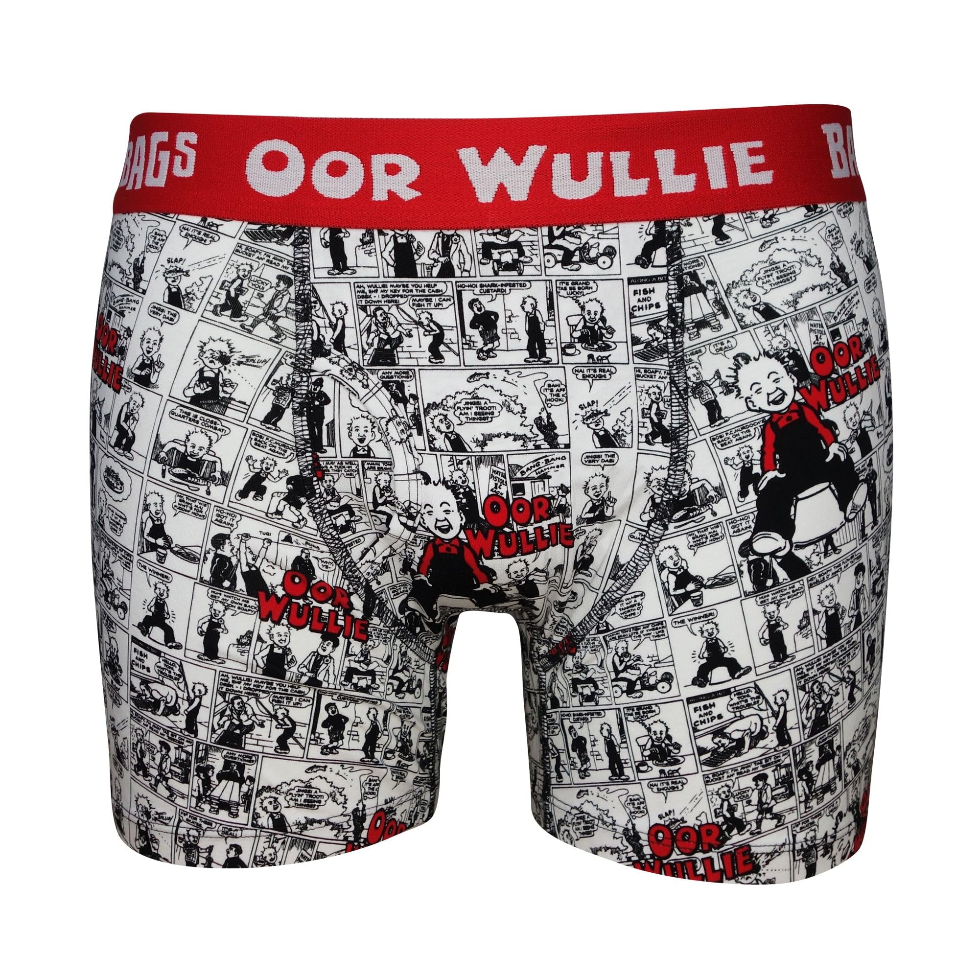 Bawbags Men's White Oor Wullie Annual Cotton Boxer Shorts Xxxxl - Boxers - Breathable 95% Cotton Stretch Fabric - Rude Funny Underwear For - Comfortable Stylish Novelty Underpants Funky Printed Gift Idea