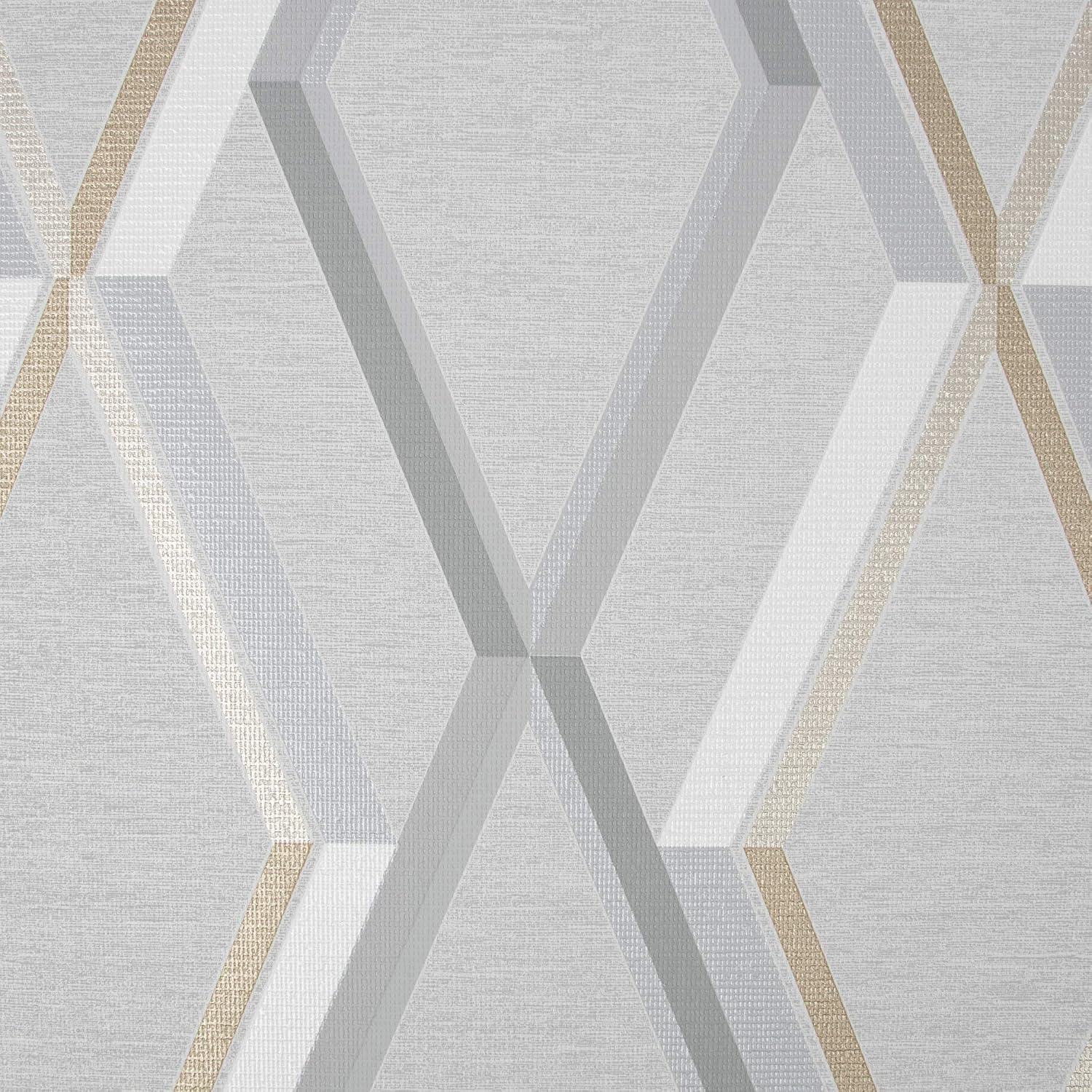Graham & Brown Prestige Geo Grey Wallpaper