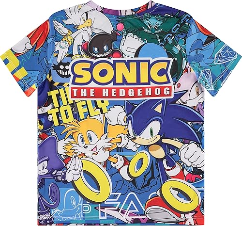 Miniatura 2 de SEGA Camiseta de Sonic The Hedgehog para niños, con Sonic, Tails y Knuckles, The Hedgehog Trio, camiseta oficial