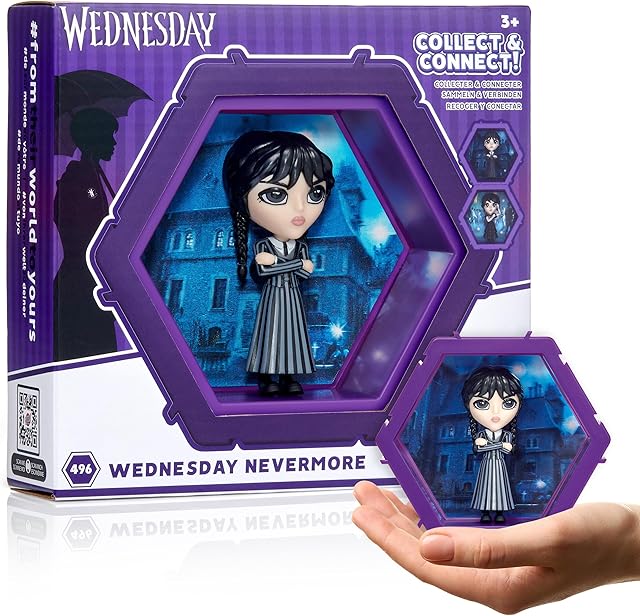 PODS 4D Wednesday Addams Nevermore Uniform | Connectable Collectable Bobble-head figure that Bursts from their World into Yours | Wall or Shelf Display | Wednesday Addams Toys and Gifts | No. 496