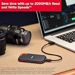 SanDisk 4To Extreme PRO Portable SSD - Jusqu'à 2000 Mo/s - USB-C, USB 3.2 Gen 2x2, Résistance à l'Eau et à la Poussière IP65, Firmware Mis à Jour - Disque SSD Externe - SDSSDE81-4T00-G25