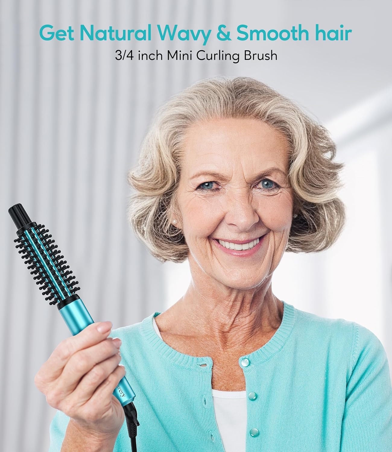 Farery Mini Thermal Brush 3 Temperature Adjustable, 3/4 Inch Travel Curling Iron for Short Hair, Heated Round Brush for Touch-ups and Small Curls, Lightweight Curling Wand for Thin Hair, Dual Voltage - Image 2