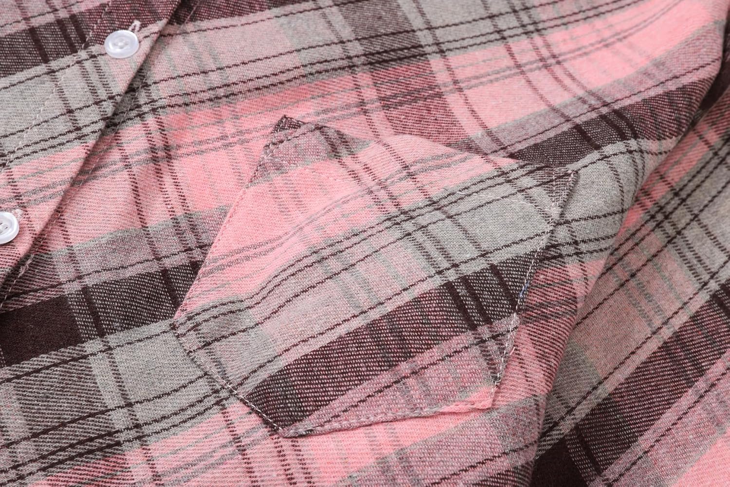 SANGTREE Womens and Girls Long Sleeve Flannel Shirt Casual Button Down Plaid Shirts, 3 Months - Adult 2XL - Image 6