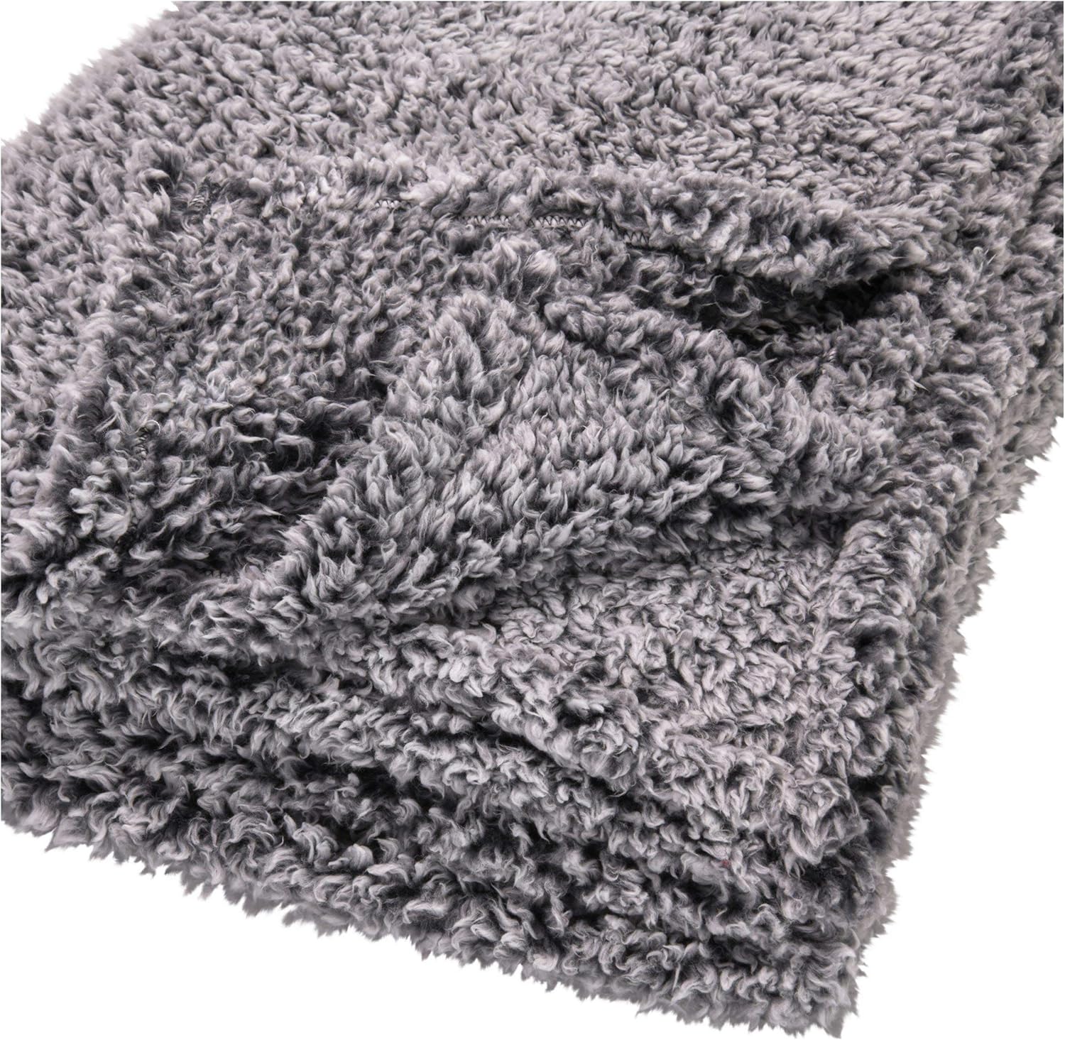 Mainstay Lightweight Grey Sherpa Throw 50 in x 60 in (Blush