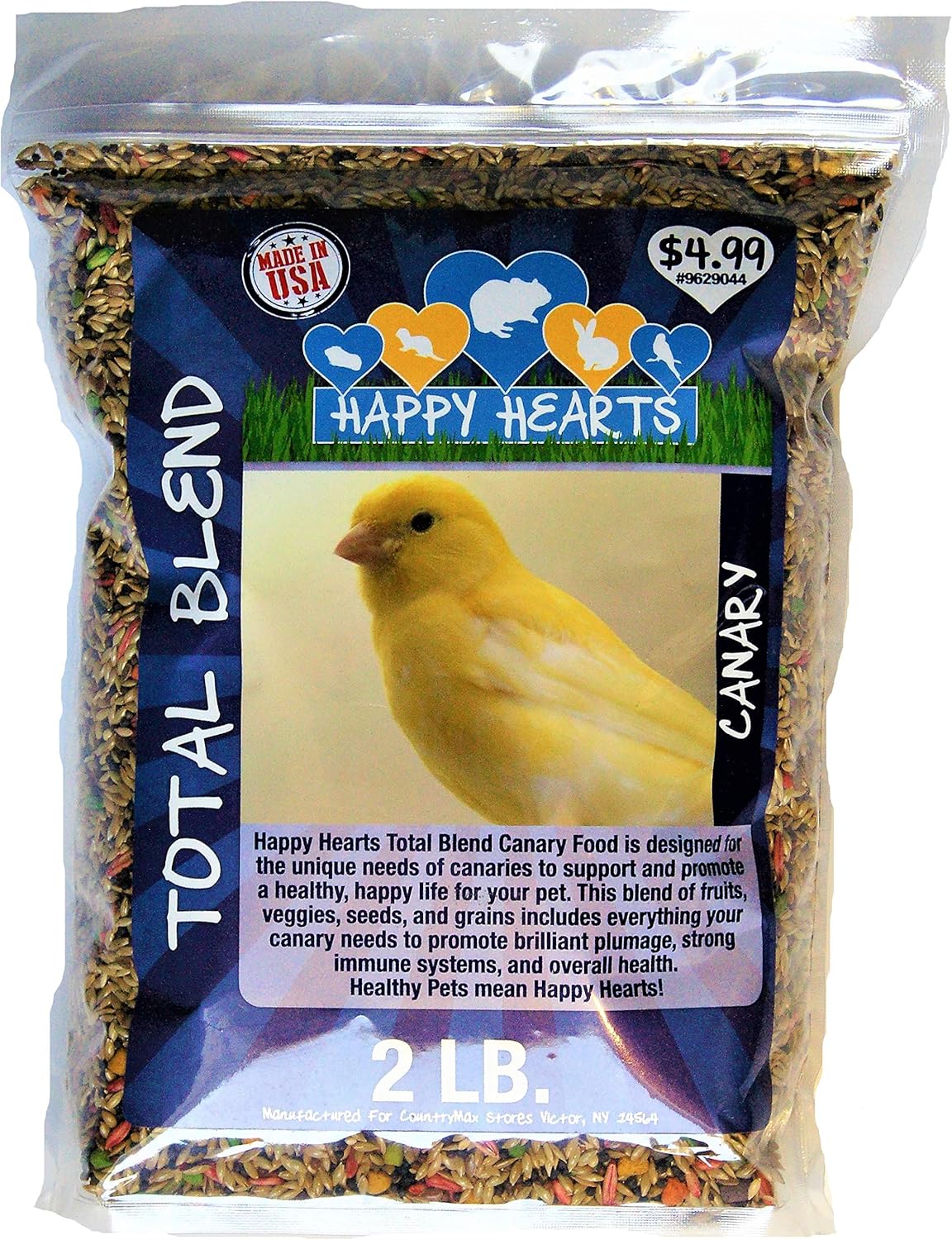CountryMax Happy Hearts Total Blend Canary Food (8 Pounds)