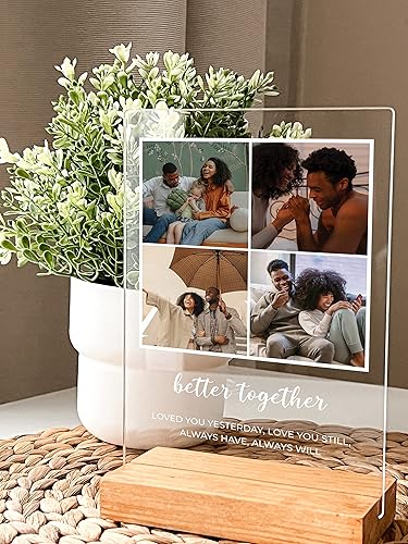 MIRROR MANIA Nombres y palabras personalizados, collage de fotos, base de madera, soporte de escritorio, decoración del hogar, regalo para ella,