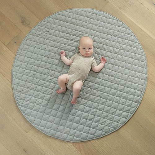 Miniatura 5 de Poppyseed Play - Tapete de juego acolchado extra grueso y suave para bebé, redondo de 47 pulgadas, plegable y portátil, lavable a máquina, ideal